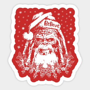 bigfoot santa Sticker